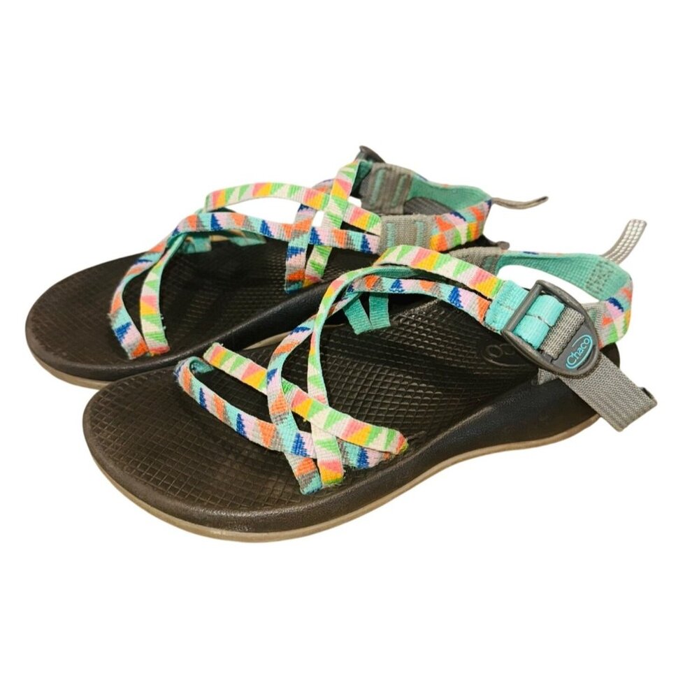 Chaco Kids Multi-Color Strappy Sport Sandals  4 Adjustable Straps Outdoor Beach